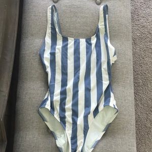 Solid & Striped One-Piece Swimsuit